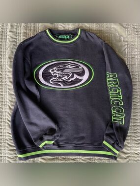 Arctic Cat Vtg 90’s Embroidered Black Crewneck Sweatshirt Men’s Size Large